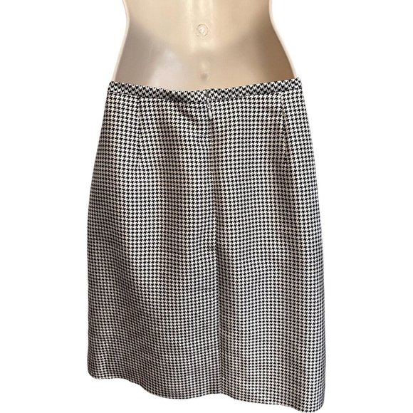 Rickie Freeman Teri Jon Wool & Silk Houndstooth Skirt Suit 80's Does 40's Retro - Picture 7 of 9
